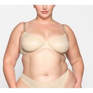 Skims Bra Womens 34D Sand No Show Molded Sheer Unlined Demi